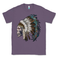 Lavender skull with indian headdress Classic Tee - RanaPortraitStore