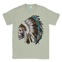 Matcha skull with indian headdress Classic Tee - RanaPortraitStore