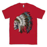 Red skull with indian headdress Classic Tee - RanaPortraitStore