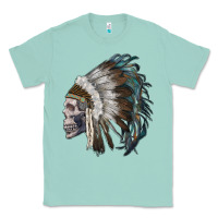 Seafoam skull with indian headdress Classic Tee - RanaPortraitStore