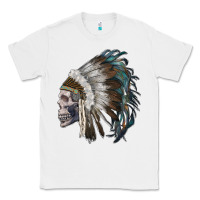 White skull with indian headdress Classic Tee - RanaPortraitStore
