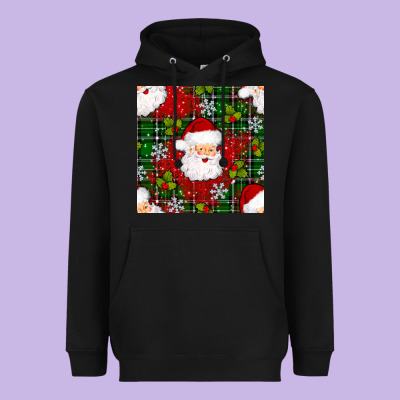 Christmas Santa Claus Seamless Pattern Heavyweight Hoodie Designed By Bundleandbundleshop