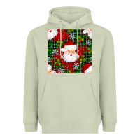 Matcha Christmas Santa Claus Seamless Pattern Heavyweight Hoodie - BundleAndBundleShop