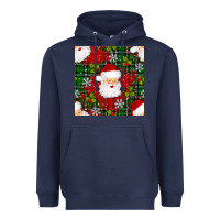 Navy Christmas Santa Claus Seamless Pattern Heavyweight Hoodie - BundleAndBundleShop