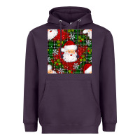 Plum Christmas Santa Claus Seamless Pattern Heavyweight Hoodie - BundleAndBundleShop
