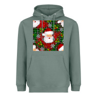 Sage Christmas Santa Claus Seamless Pattern Heavyweight Hoodie - BundleAndBundleShop