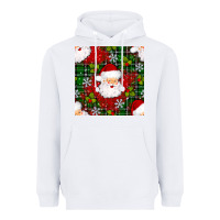 White Christmas Santa Claus Seamless Pattern Heavyweight Hoodie - BundleAndBundleShop