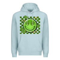 Blue Mist checkered st. patrick's day Premium Hoodie - MaliasSmallBusiness