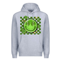 Heather Grey checkered st. patrick's day Premium Hoodie - MaliasSmallBusiness