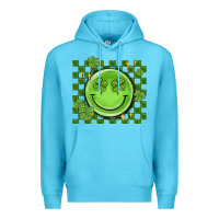 Ocean Blue checkered st. patrick's day Premium Hoodie - MaliasSmallBusiness