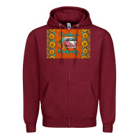 Burgundy i'd rather be camping skinny metal can holder Zipper Hoodie - HRA Design Shop
