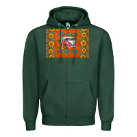 Sports Green i'd rather be camping skinny metal can holder Zipper Hoodie - HRA Design Shop