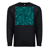 Black Tropical  Leaves Seamless Pattern Premium Sweatshirt - BundleAndBundleShop