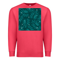Cardinal Tropical  Leaves Seamless Pattern Premium Sweatshirt - BundleAndBundleShop