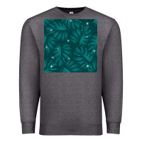 Charcoal Heather Tropical  Leaves Seamless Pattern Premium Sweatshirt - BundleAndBundleShop