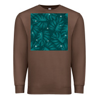 Chestnut Tropical  Leaves Seamless Pattern Premium Sweatshirt - BundleAndBundleShop