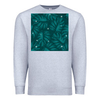 Heather Grey Tropical  Leaves Seamless Pattern Premium Sweatshirt - BundleAndBundleShop