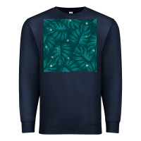 Navy Tropical  Leaves Seamless Pattern Premium Sweatshirt - BundleAndBundleShop