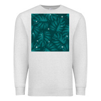 Oatmeal Heather Tropical  Leaves Seamless Pattern Premium Sweatshirt - BundleAndBundleShop