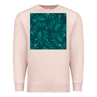 Pale Pink Tropical  Leaves Seamless Pattern Premium Sweatshirt - BundleAndBundleShop