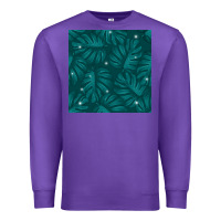 Purple Tropical  Leaves Seamless Pattern Premium Sweatshirt - BundleAndBundleShop