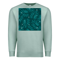 Seafoam Tropical  Leaves Seamless Pattern Premium Sweatshirt - BundleAndBundleShop