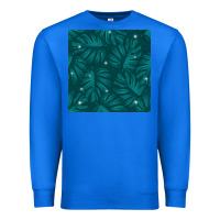 True Royal Tropical  Leaves Seamless Pattern Premium Sweatshirt - BundleAndBundleShop