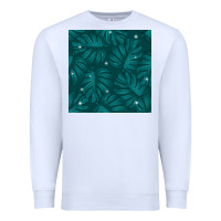 White Tropical  Leaves Seamless Pattern Premium Sweatshirt - BundleAndBundleShop