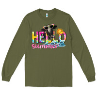 Army Green hello summer Long Sleeve Tee - texasbilliewilder