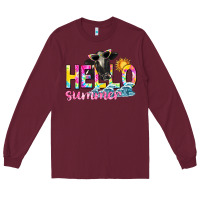 Burgundy hello summer Long Sleeve Tee - texasbilliewilder