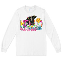 White hello summer Long Sleeve Tee - texasbilliewilder