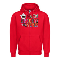 Red spooky vibes Zipper Hoodie - CowhideDigitalArt