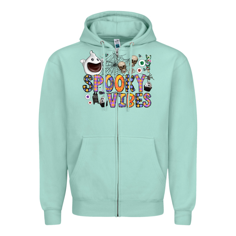 Spooky Vibes Zipper Hoodie by CowhideDigitalArt | Teevron
