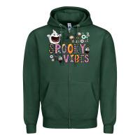 Sports Green spooky vibes Zipper Hoodie - CowhideDigitalArt
