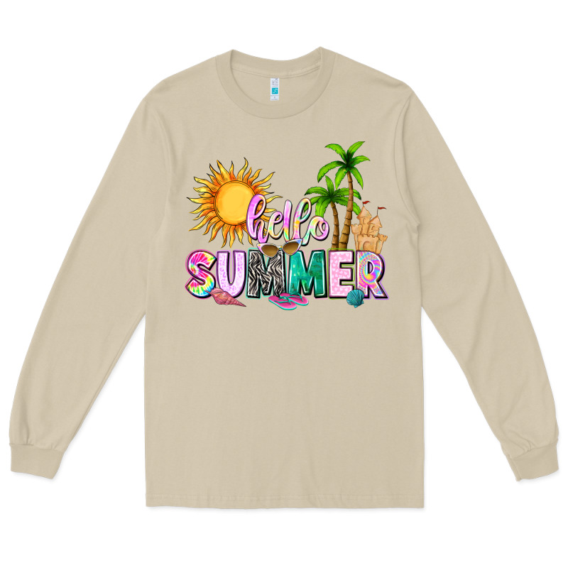 Hello Summer With Sun Long Sleeve Tee by texasbilliewilder | Teevron