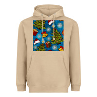 Mushroom christmas trees and bells seamless pattern Heavyweight Hoodie - BundleAndBundleShop