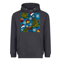 Smoke christmas trees and bells seamless pattern Heavyweight Hoodie - BundleAndBundleShop