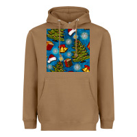 Christmas Trees And Bells Seamless Pattern Heavyweight Hoodie | Teevron