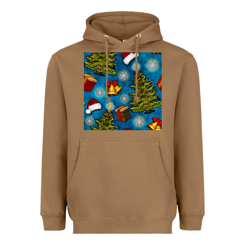 Christmas Trees And Bells Seamless Pattern Heavyweight Hoodie by BundleAndBundleShop | Teevron
