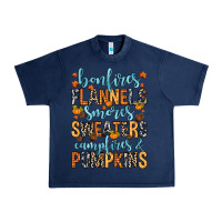 Navy Bonfires flannels Urban Heavy Tee - RanaPortraitStore