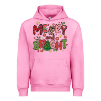 Fuchsia Pink merry and bright Urban Hoodie - MaliasSmallBusiness