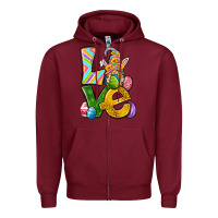 Burgundy Love gnome Easter Zipper Hoodie - Neo Western