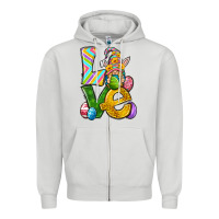 Dove Grey Love gnome Easter Zipper Hoodie - Neo Western