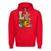 Red Love gnome Easter Zipper Hoodie - Neo Western