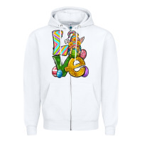 White Love gnome Easter Zipper Hoodie - Neo Western