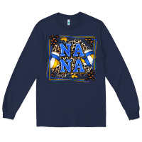 Navy volleyball nana with leopard Long Sleeve Tee - Zillion Design Studio