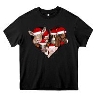 Black farm animals christmas Heavy Core Tee - CowhideDigitalArt