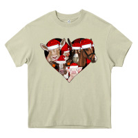 Mossy farm animals christmas Heavy Core Tee - CowhideDigitalArt