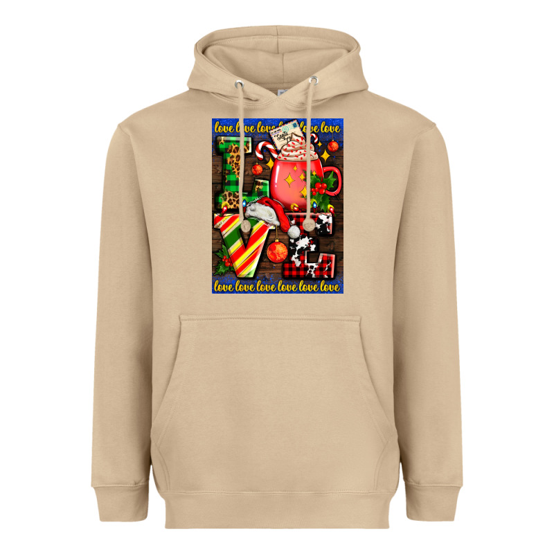Love Coffee Cup Christmas Heavyweight Hoodie by AdoDesignShop | Teevron