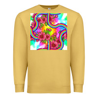 Antique Gold tie dye floral seamless pattern Premium Sweatshirt - BundleAndBundleShop